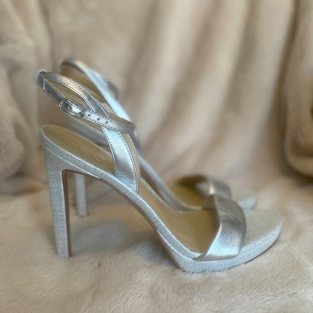 Sam Edelman Jade Ankle Strap Heel - Silver - 10.5
